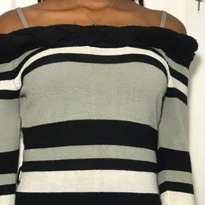 This is a long sleeve sweater dress